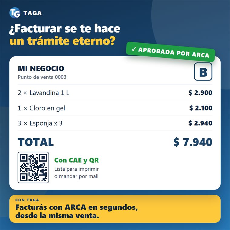 Factura electrónica ARCA con CAE y QR
