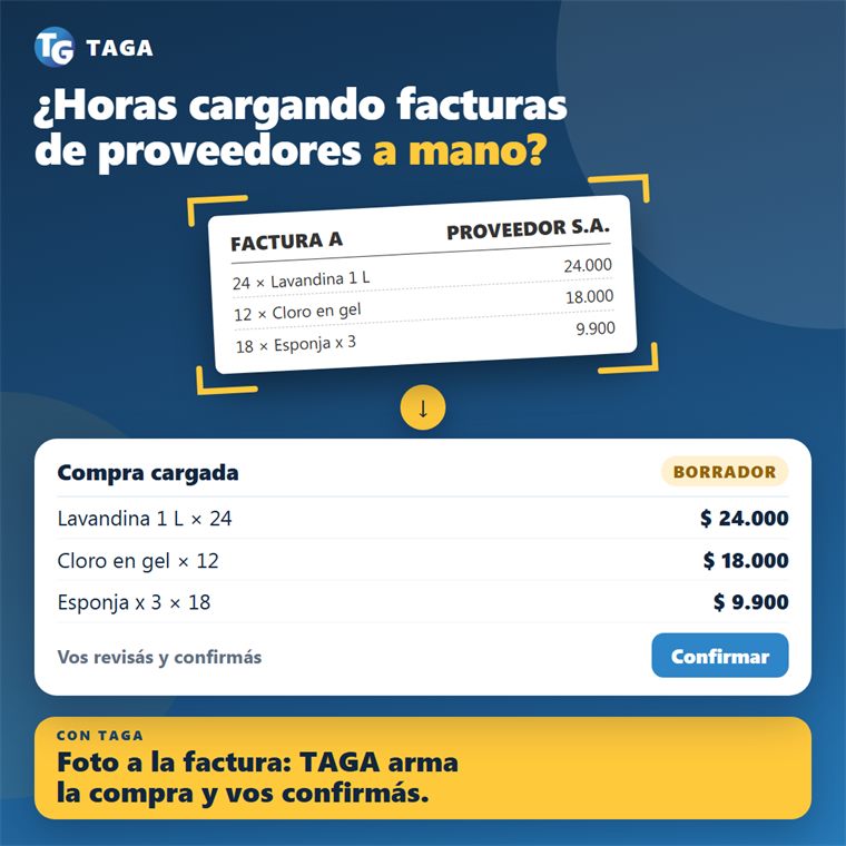 Compras cargadas con una foto de la factura