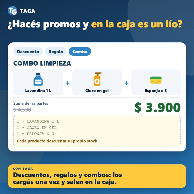 Promos y combos en la caja